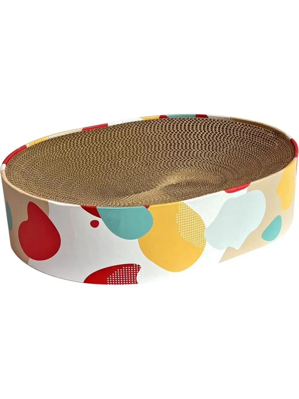New Oval Cat Scratcher Lounge Bed Durable Scratch Pad for Large Cats